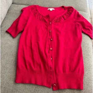 Red button down shirt